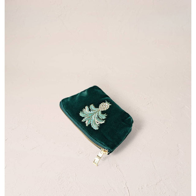 Pineapples Velvet Coin Purse
