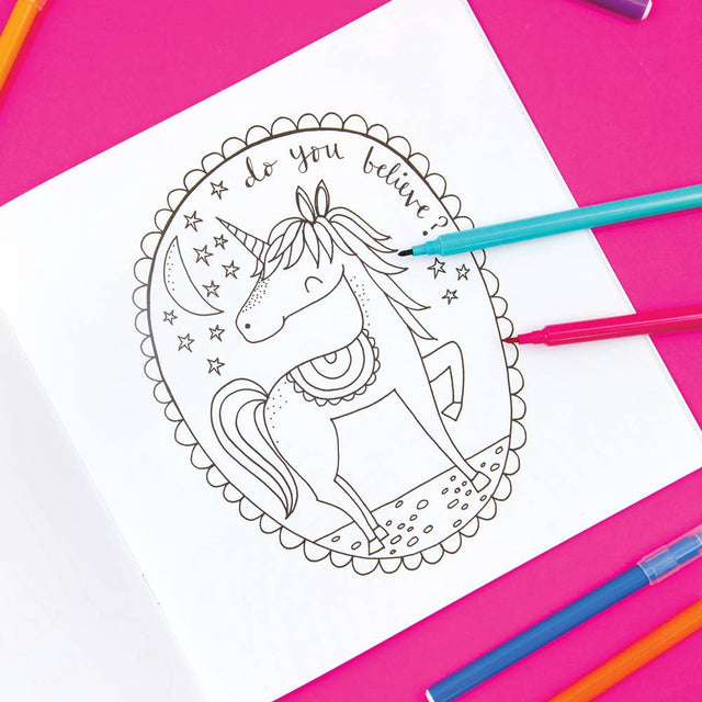 Unicorns & Rainbows Colouring Book