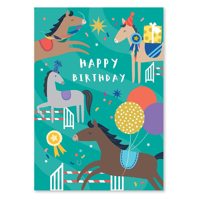 Party Horses Birthday Card