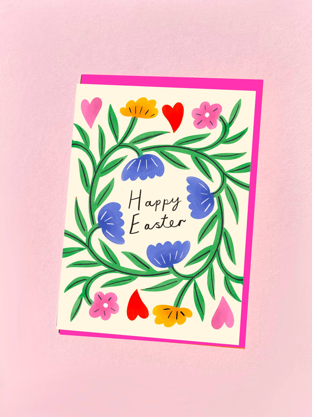 Floral Swirl Easter Card