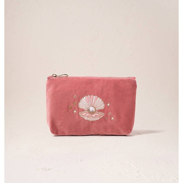 Pearl Shell Pink Velvet Mini Pouch