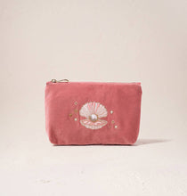 Load image into Gallery viewer, Pearl Shell Pink Velvet Mini Pouch