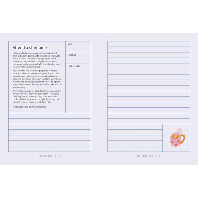50 Things To Do Before You're 5 Journal