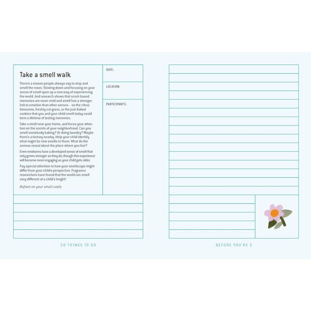 50 Things To Do Before You're 5 Journal