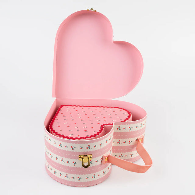 Vintage Rose Heart Suitcases