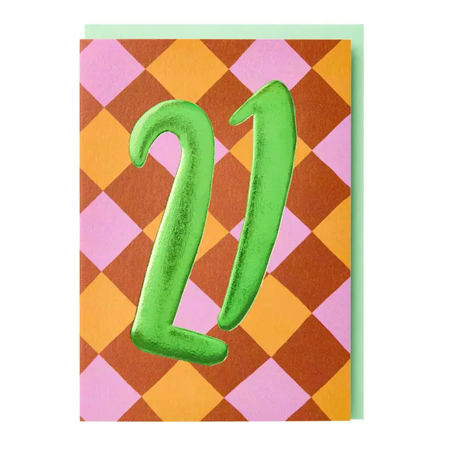 21st Modern Birthday Card