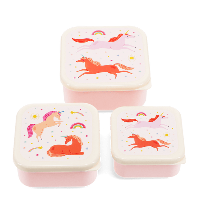 Unicorn Set Of 3 Snack Boxes
