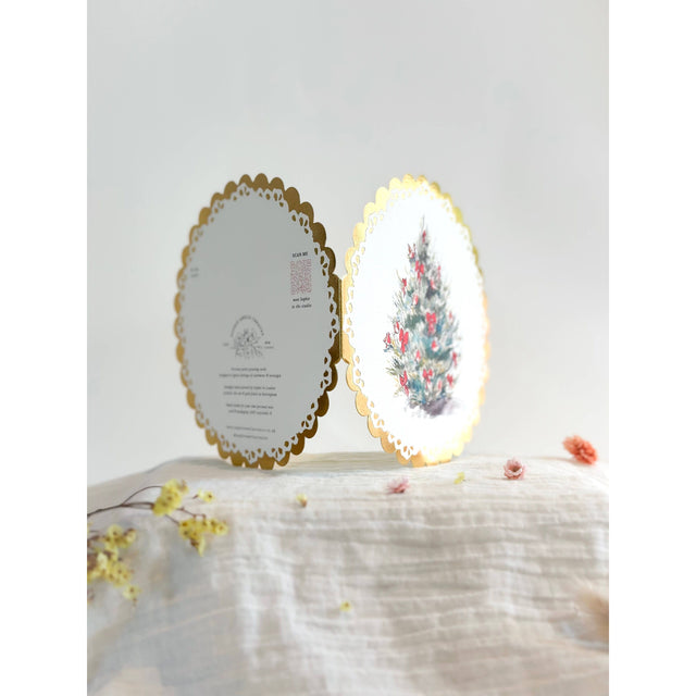 Red Fir Circular Christmas Card