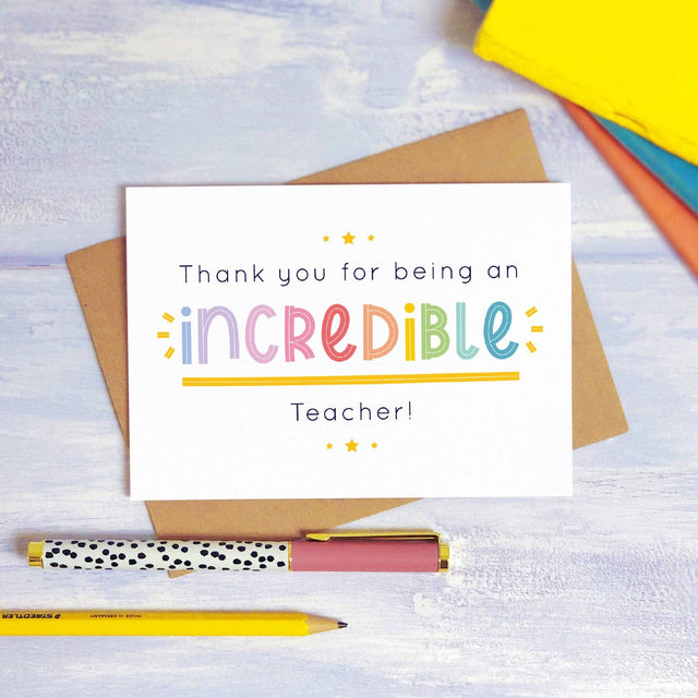 Incredible Teacher Thank You Card: Rainbow