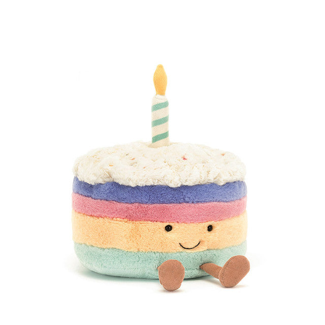 Medium Amuseable Rainbow Birthday Cake
