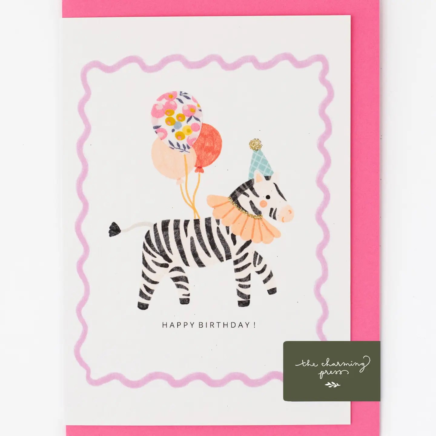 Liberty Pink Zebra Birthday Card