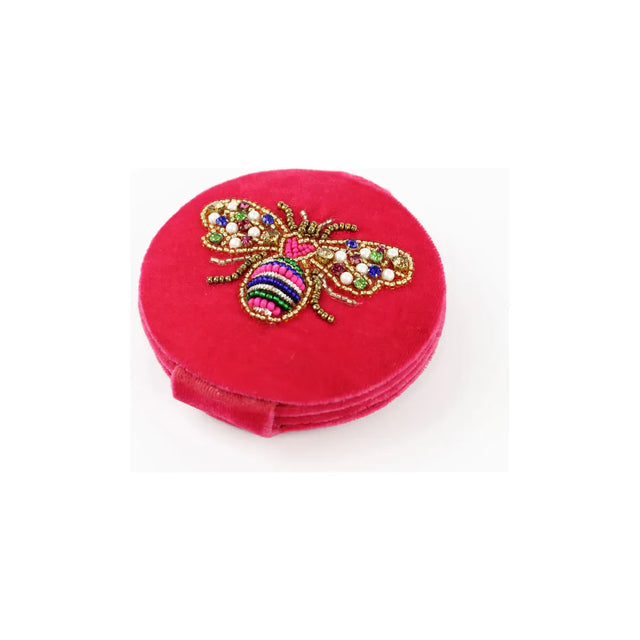 Beaded Bee Pocket Mirror