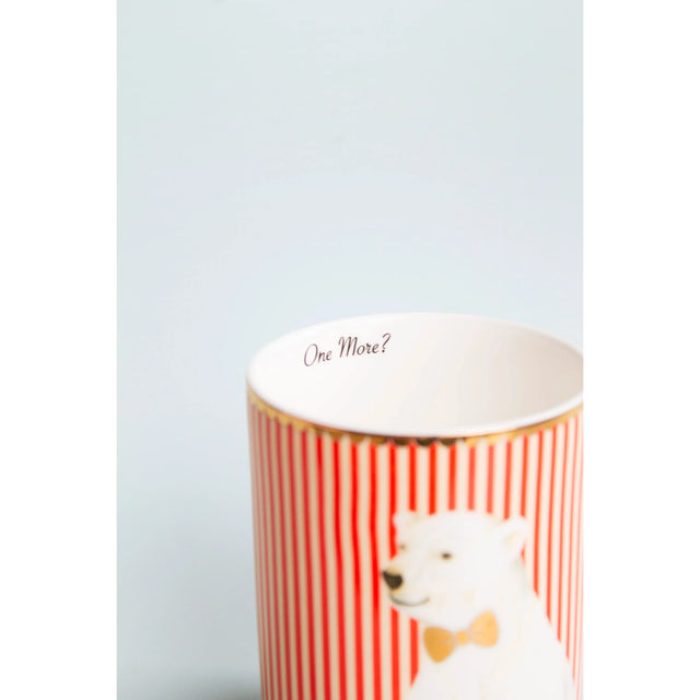 Red Stripe Polar Bear Mug