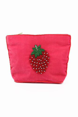 Beaded Strawberry Coin Purse