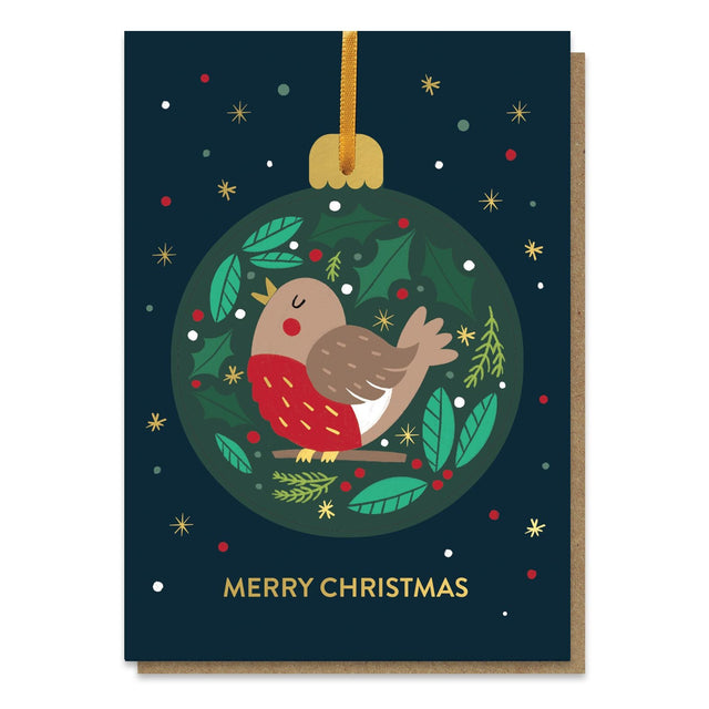 Robin Pop Out Bauble Card