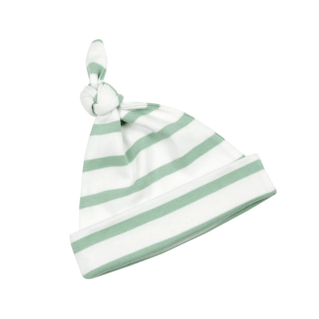 Seafoam & White Striped Baby Hat
