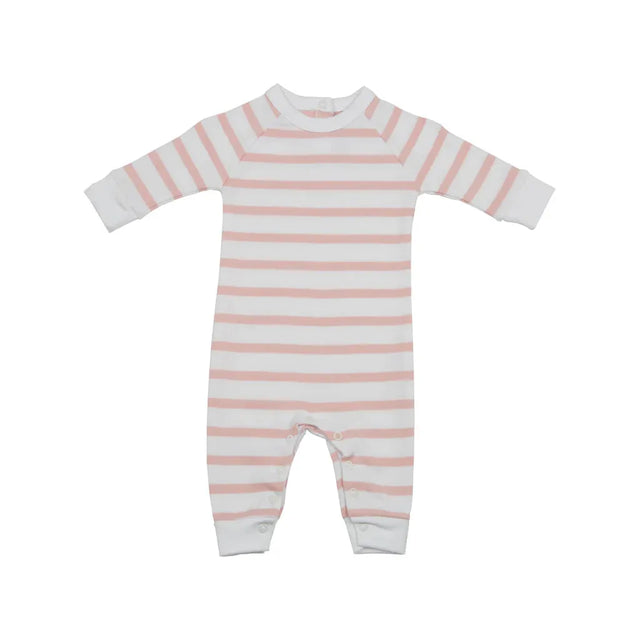 Dusty Pink & White Striped All-in-One