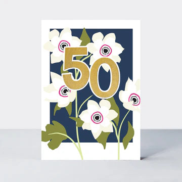 Age 50 Floral Card