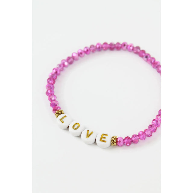 Pink Love Beaded Bracelet
