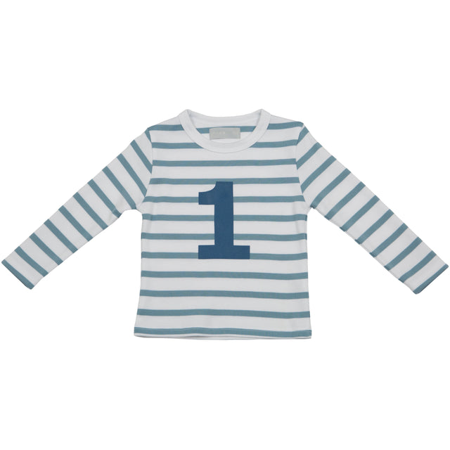 Blue & White Breton Striped Number T Shirts