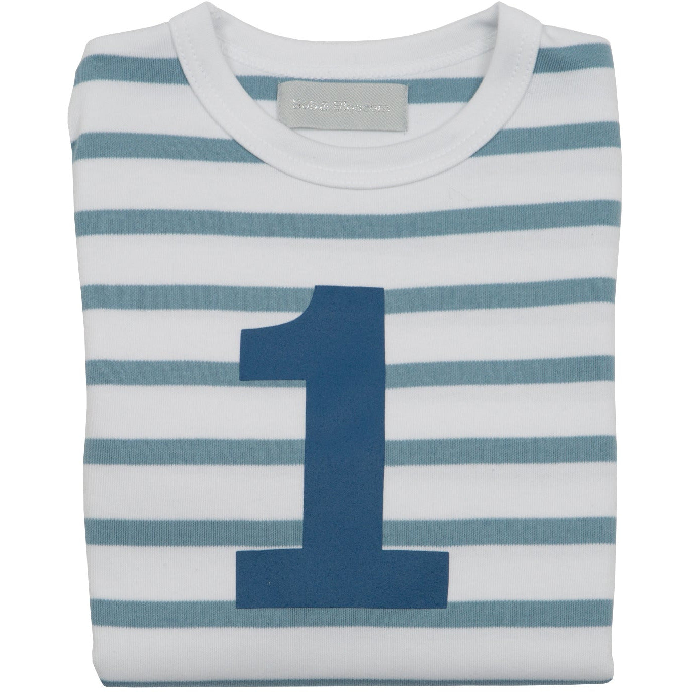 Blue & White Breton Striped Number T Shirts