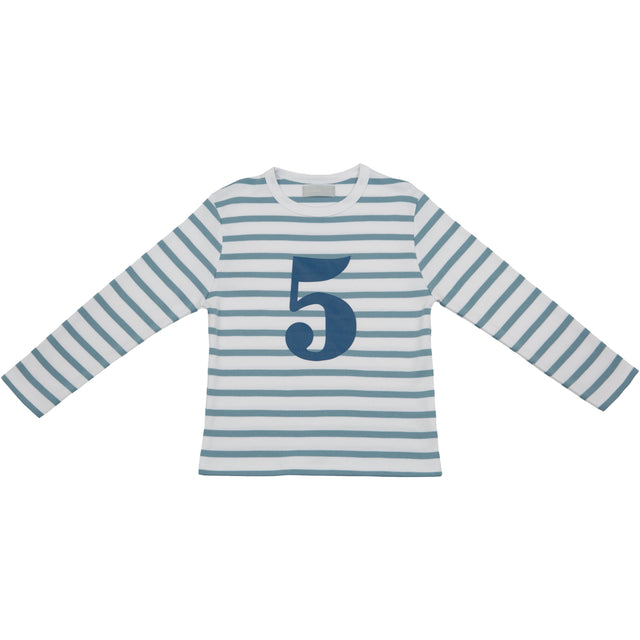 Blue & White Breton Striped Number T Shirts