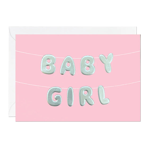Baby Girl Balloons Card