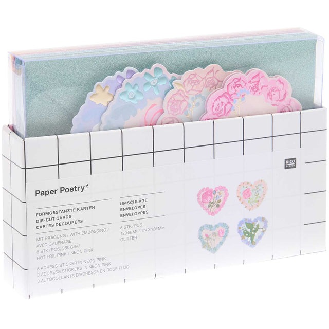La Vie En Rose Heart Shaped Card Set