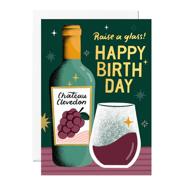 Raise A Glass Birthday Card