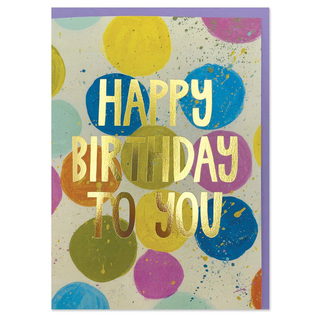 Happy Birthday Painted Spotty Card