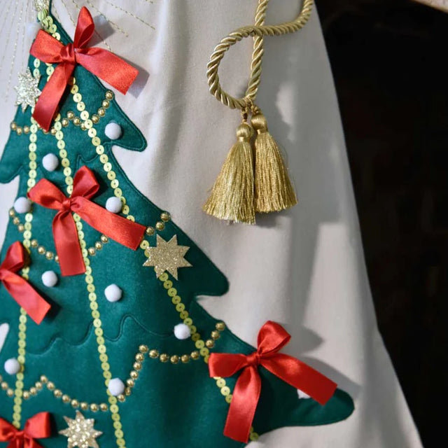 Christmas Tree Embroidered Sack