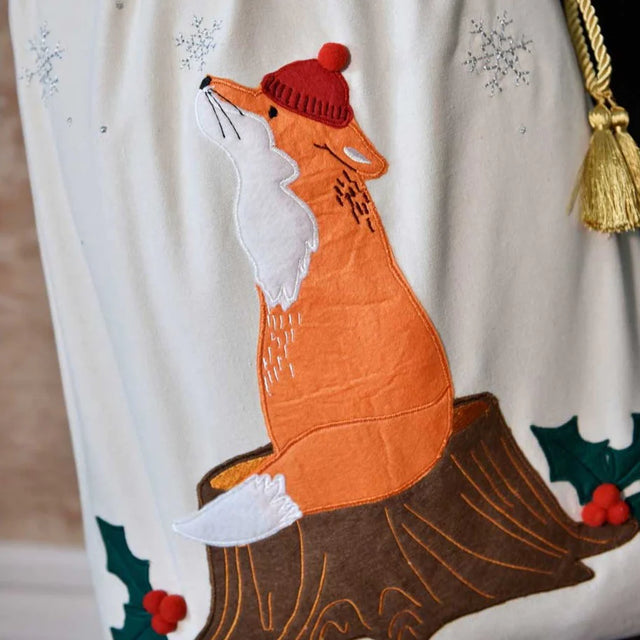 Fox Embroidered Sack
