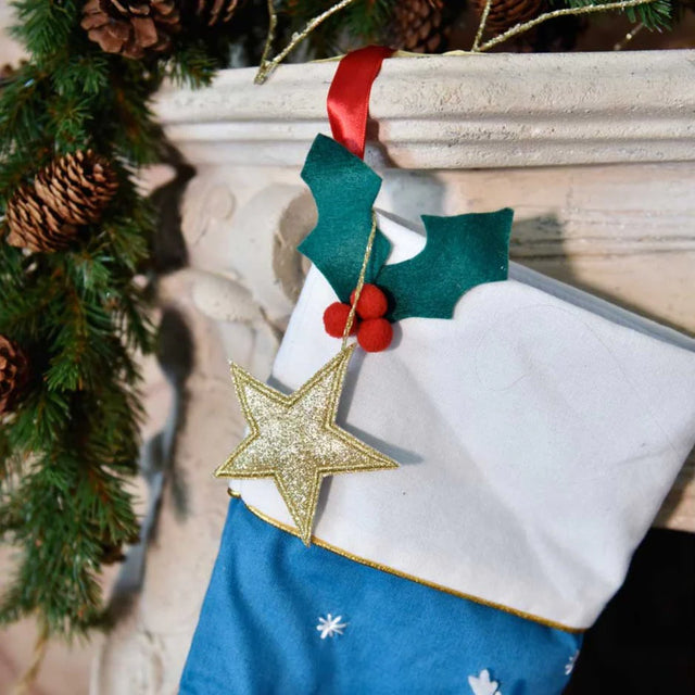 Reindeer Embroidered Christmas Stocking