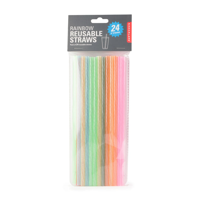 24 Rainbow Reusable Straws