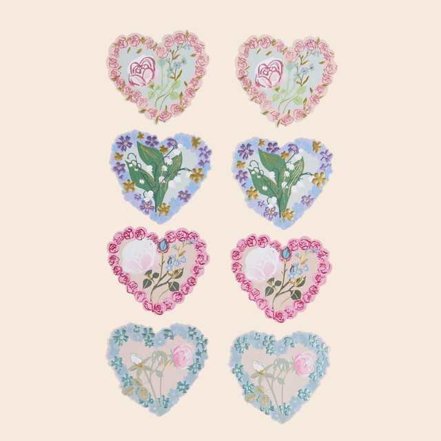 La Vie En Rose Heart Shaped Card Set
