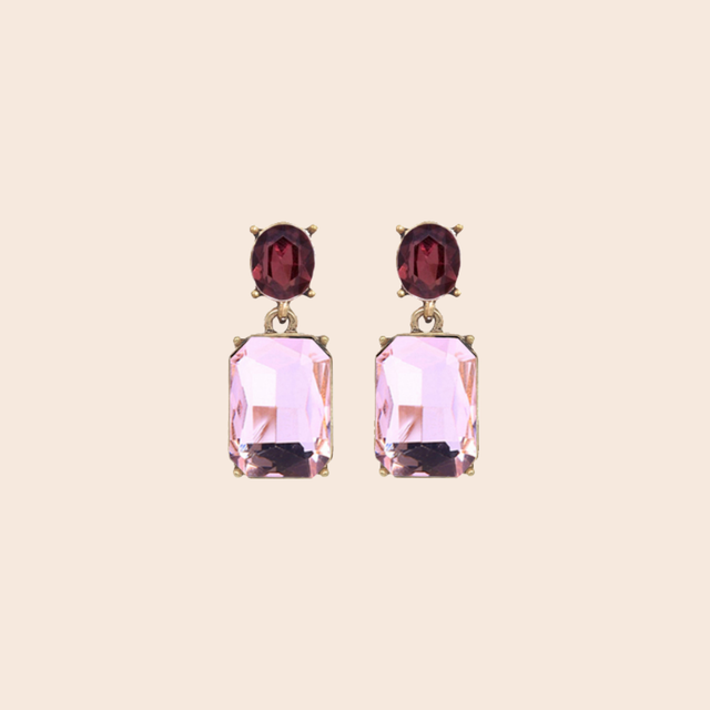 Oval Twin Gem Post Earrings