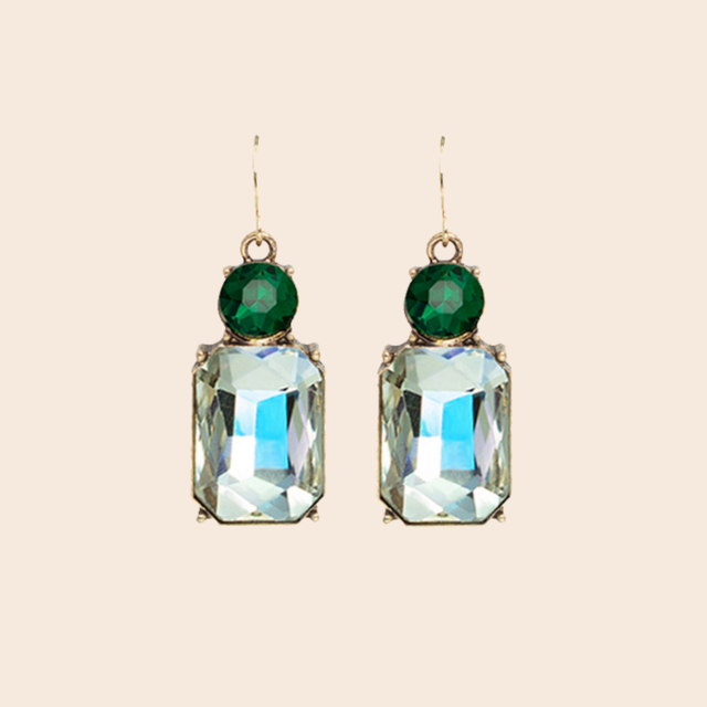 Twin Gem Dangly Earrings
