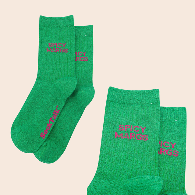 Cotton Glitter Quote Socks