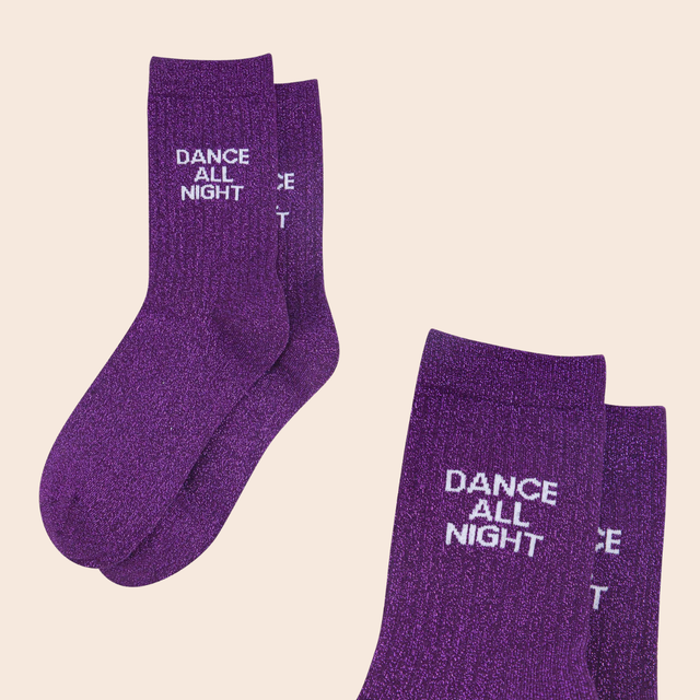 Cotton Glitter Quote Socks