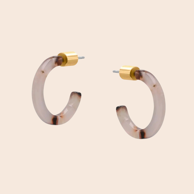 Marbled Resin Hoop Earrings