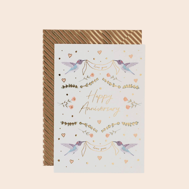 Anniversary Birds & Flowers Card