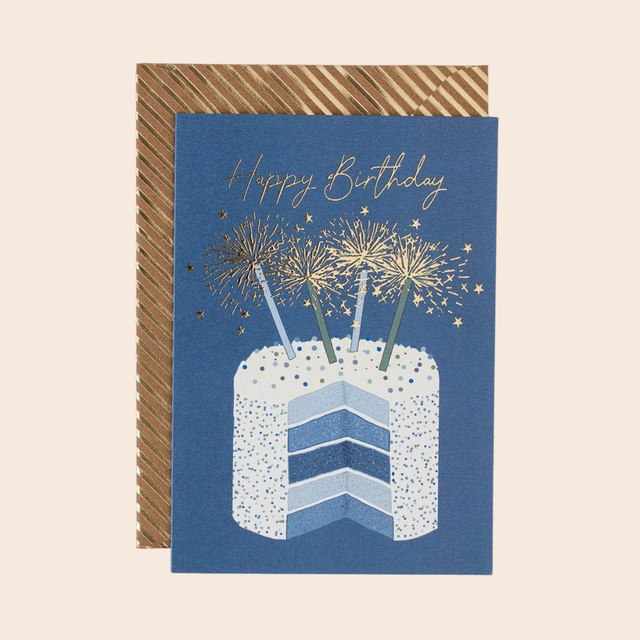 Male Birthday Card with Cake