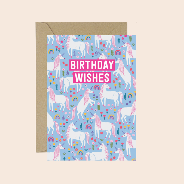 Birthday Wishes Unicorn Card