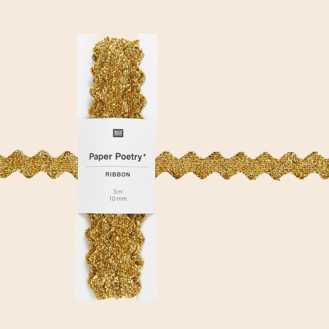Gold Wavy Glitter Ribbon