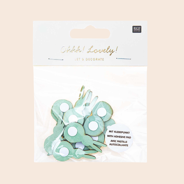 Mint Rabbit Wooden Stickers