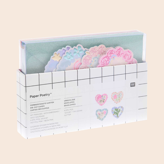 La Vie En Rose Heart Shaped Card Set