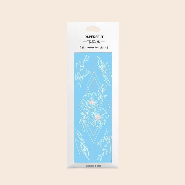 Geometric Flowers Temporary Tattoos