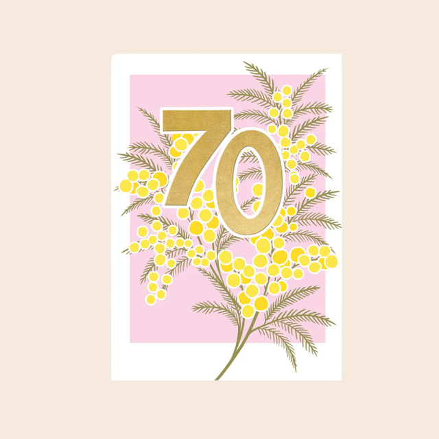 Age 70 Floral Card