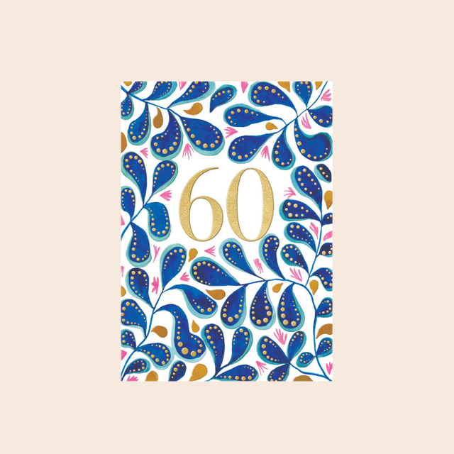 Age 60 Floral Card