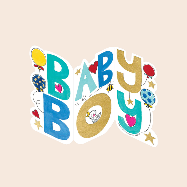 Baby Boy Fold Out Card